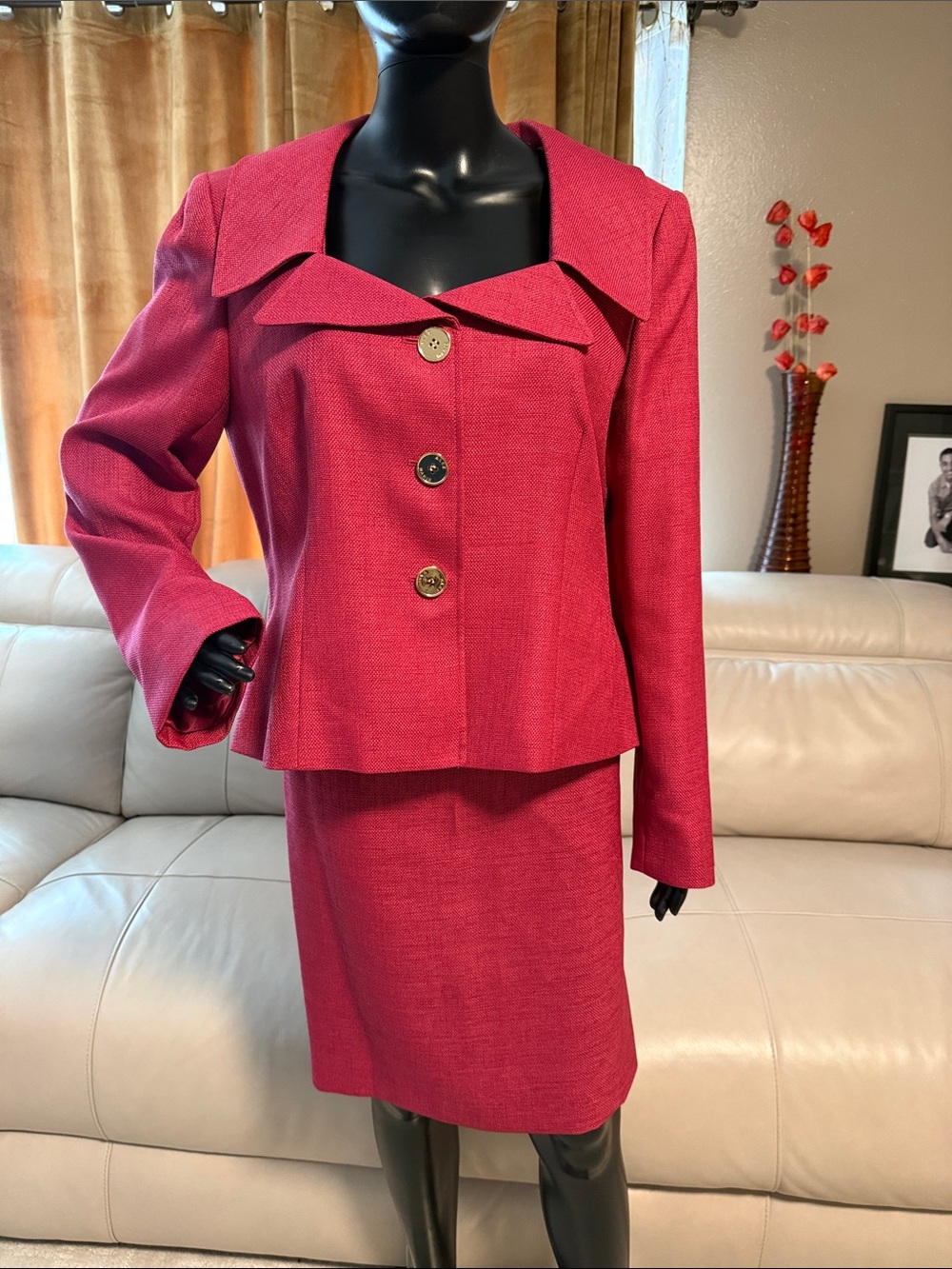 Classic Women's Pink Skirt Suit - Tailored Two-Piece